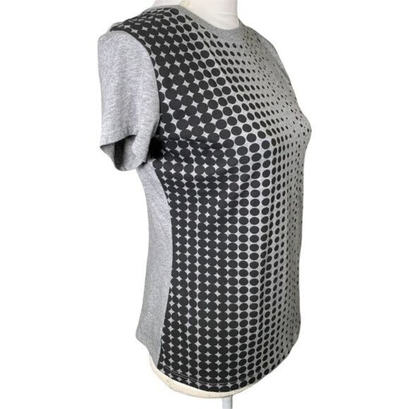 Fila Sport Gray Polka Dot Graphic Tee Women’s M Cotton Stretch Activewear - Picture 4 of 10